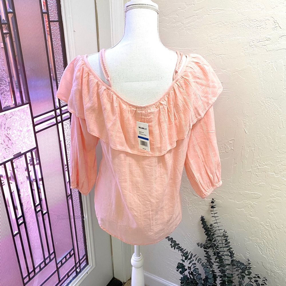 William Rast, Cold Shoulder Ruffle Tassel Top XL🆕 - Picture 6 of 8